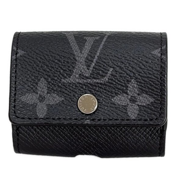 LOUIS VUITTON LV Earphone Pouch Noir Monogram Eclipse (canvas) -529-062725